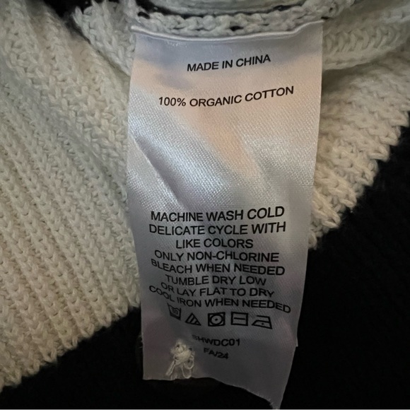 Quince Navy and White Striped Cardigan 100% organic cotton - Picture 5 of 5